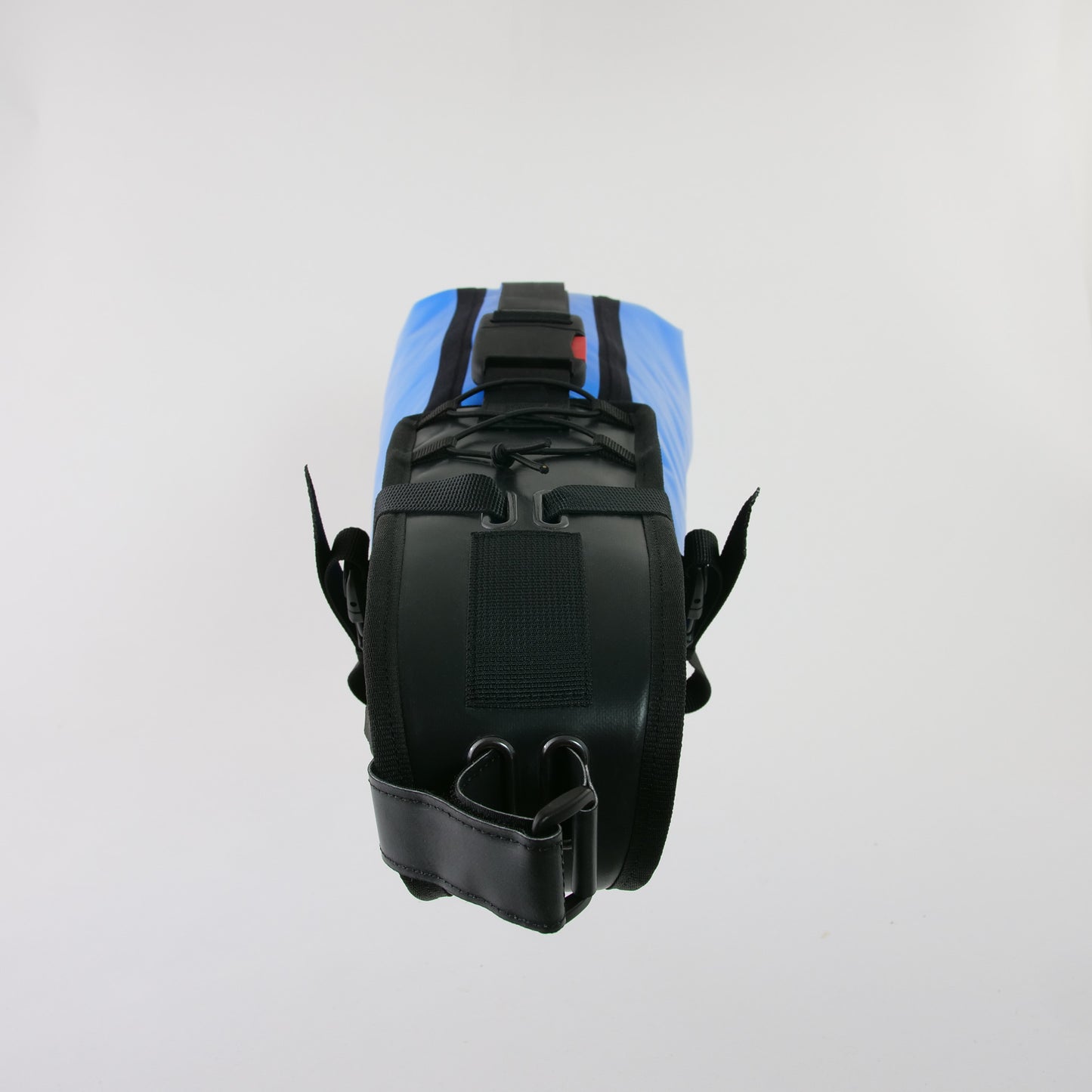 Vue du dessus de la sacoche de selle drybag bleu