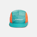 casquette 5-panel bleu et orange face