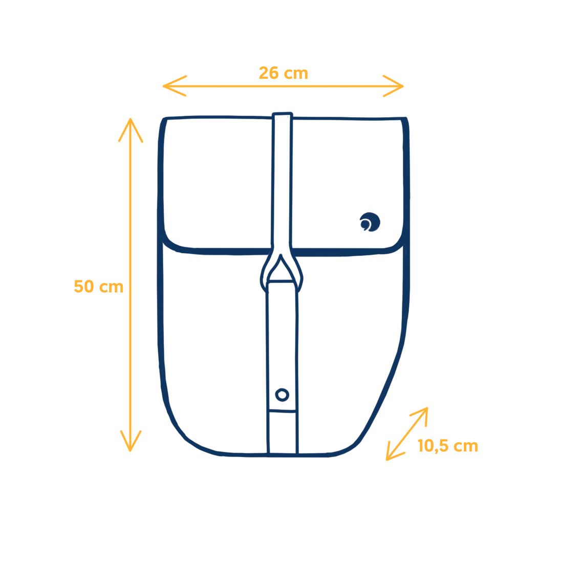 sacoche vélo vélotaf 25L, Sterne Bleu Delphes Droite